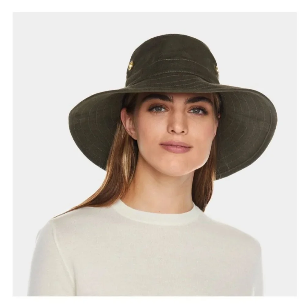NWT Tilley Hemp Broad Brim Natural Hat Olive Large MSRP$115 New - Picture 1 of 16